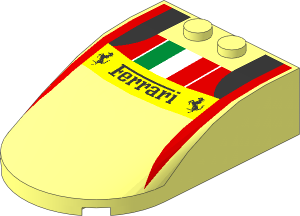 Windscreen  6 x  4 x  1.333 Curved with "Ferrari" Logos, Italian Flag and Black and Red Pattern