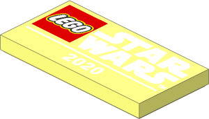 Tile  2 x  4 with Lego and Star Wars Logos and "2020" Pattern