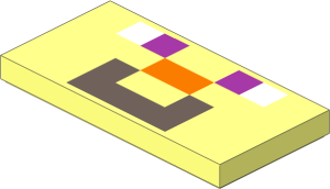 Tile  2 x  4 with Pixelated Face Pattern