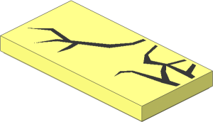 Tile  2 x  4 with Black Cracks Pattern