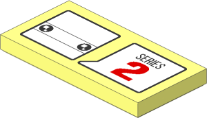 Tile  2 x  4 with Brickheadz Series Number "2" Pattern