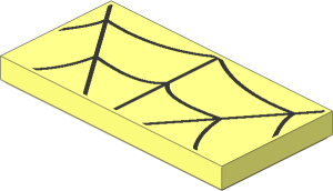 Tile  2 x  4 with Black Spider Web Pattern
