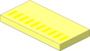 Tile  2 x  4 with 10 Yellow Rectangles Pattern