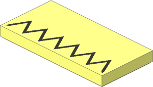 Tile  2 x  4 with Black Zigzag Pattern