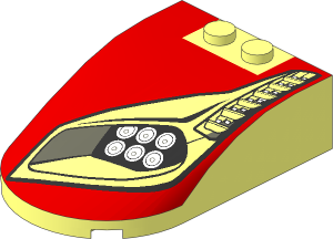 Windscreen  6 x  4 x  1.333 Curved with Headlights and Vents on Red Background Left Pattern