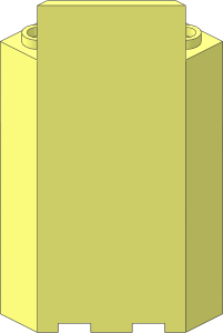 Panel Wall  3 x  3 x  6 Corner without Bottom Indentations