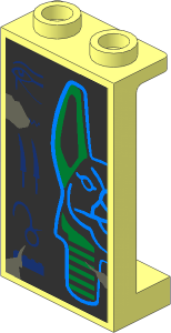 Panel  1 x  2 x  3 Reinforced with Hieroglyphs and Anubis Head (Left Half) Sticker