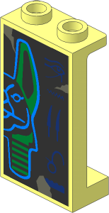 Panel  1 x  2 x  3 Reinforced with Hieroglyphs and Anubis Head (Right Half) Sticker