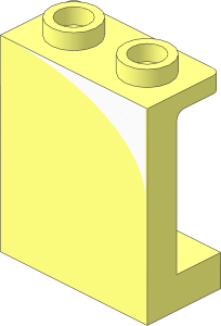 Panel  1 x  2 x  2 Reinforced with White Curved Corner Pattern - Left Aligned
