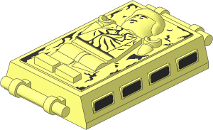Block  6 x  4 x  1 with Handles and Minifig Outline with Han Solo in Carbonite Pattern