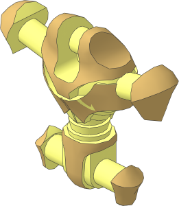 Minifig Mechanical Torso Cyborg with Tan Pattern