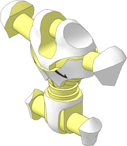 Minifig Mechanical Torso Cyborg with White Pattern