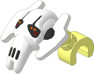 Minifig Mechanical Head Cyborg with White Face Pattern