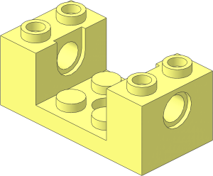 Plate  2 x  4 with Side Bricks  1 x  2 x  1.333 with Hole