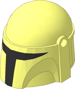 Minifig Helmet Mandalorian with Black Visor Opening Pattern