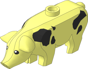 Animal Pig with Eyes and Black Spots Pattern
