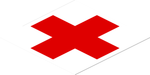 Sticker  1.8 x  1.8 with Red Cross Logo