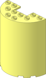 Cylinder Half  3 x  6 x  6 with  1 x  2 Cutout