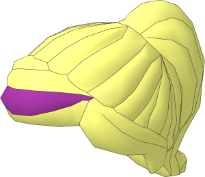 Minifig Hair with Ponytail and Swept Sideways Fringe with Purple Highlights Pattern