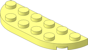Plate  2 x  6 with Two Rounded Corners