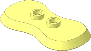 Plate  2 x  4 with 2 Studs and Curved Beveled Sides