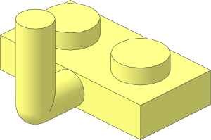 Plate  1 x  2 with Vertical Bar on Long Side and Short Arm