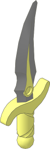 Minifig Dagger with Pearl Light Grey Blade