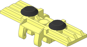Technic Chain Tread 5 Wide Reinforced with 2 Black Rubber Feet