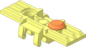 Technic Chain Tread 5 Wide Reinforced with Single Orange Rubber Foot Right