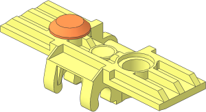 Technic Chain Tread 5 Wide Reinforced with Single Orange Rubber Foot Left