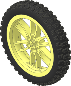 Wheel 17 x 75 Motorcycle with Holes in Rim w Tyre 19/ 67 x 75