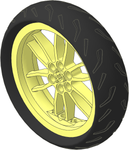 Wheel 17 x 75 Motorcycle with Holes in Rim with Tyre 23/ 41 x 75 Motorcycle with Racing Tread
