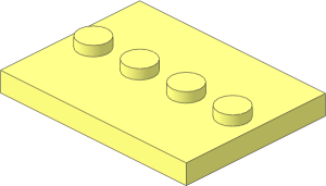 Plate  3 x  4 with 4 Studs in Centre