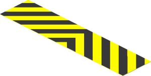 Sticker  0.9 x  3.9 with Danger Stripes Chevron