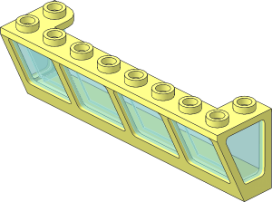 Window  2 x  8 x  2 Inverted Sloped Reinforced with TransLightBlue Glass