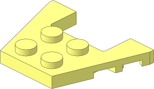 Wing  3 x  4 with  1 x  2 Cutout with Stud Notches and Rounded Underside Corners