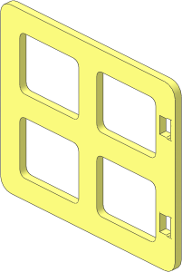 Duplo Window  1 x  4 x  3 with Flat Top with 4 Same Size Panes