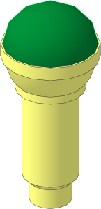 Minifig Microphone with Metallic Gold Top Half Sphere Pattern