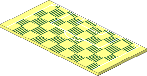 Tile  8 x 16 with Dark Green and White Soccer Field Lines Pattern