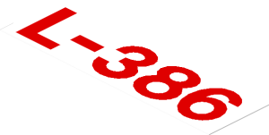 Sticker  1 x  3.5 with Red "L-386"