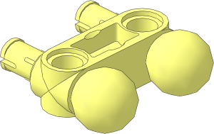 Technic Cross Block  1 x  3 (Pin/Dimple/Pin) with 2 Pins and 2 Ball Joints