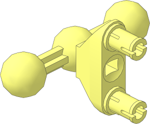 Technic Connector  3 x  1 with Two Pins and Three Ball Joints on Axle  5L