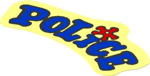 Sticker  2.2 x  4.6 Blue "POLICE"