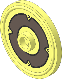 Minifig Shield Round Type 2 with Dark Brown Ring and 4 Rivets Pattern