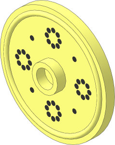 Minifig Shield Round Type 2 with Silver Rivets Pattern