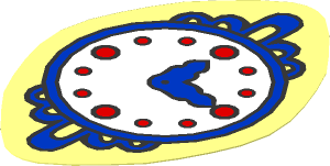 Sticker  3.3 x  2.3 Vintage Clock
