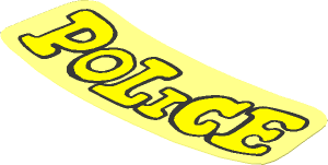 Sticker  1.5 x  4 Yellow "POLICE"
