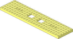 Train Base  6 x 24 with  6 Holes, Twin  2 x  2 Cutouts and Reinforced Underside