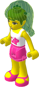 _Figure Friends Stephanie with Dark Pink Shorts, White Top with Outlined Stars