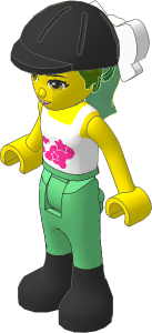 _Figure Friends Stephanie with Sand Green Riding Pants, White Top with Outlined Stars